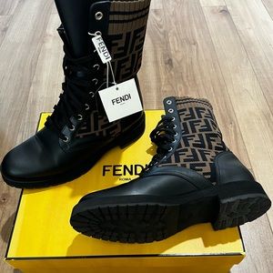FENDI LEATHER BIKER BOOTS